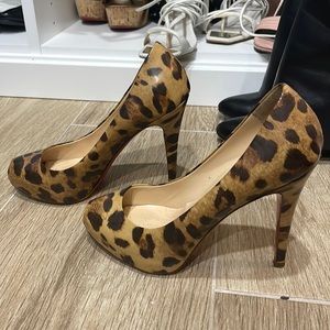 Christian Louboutin leopard platform pumps